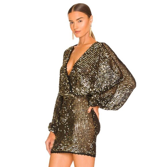 retrofete Lucia Dress in Black & Gold size XS/S - Picture 4 of 11